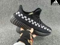 fashion adidas yeezy boost breathable athletic  black white lattice